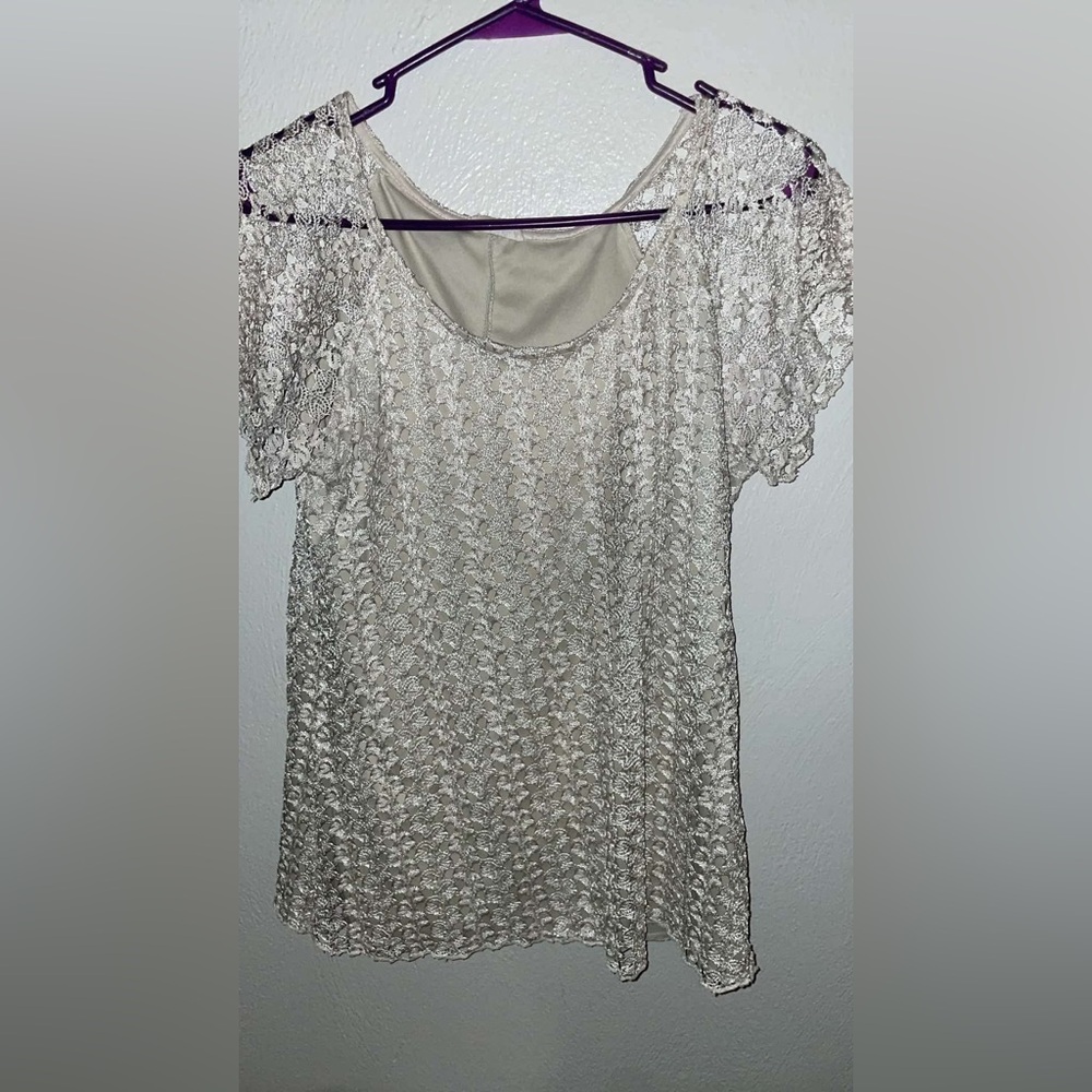 Lace Overlay Top
